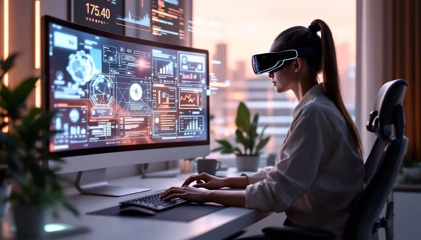 AI image representing the futuristic concept of AI content generation.