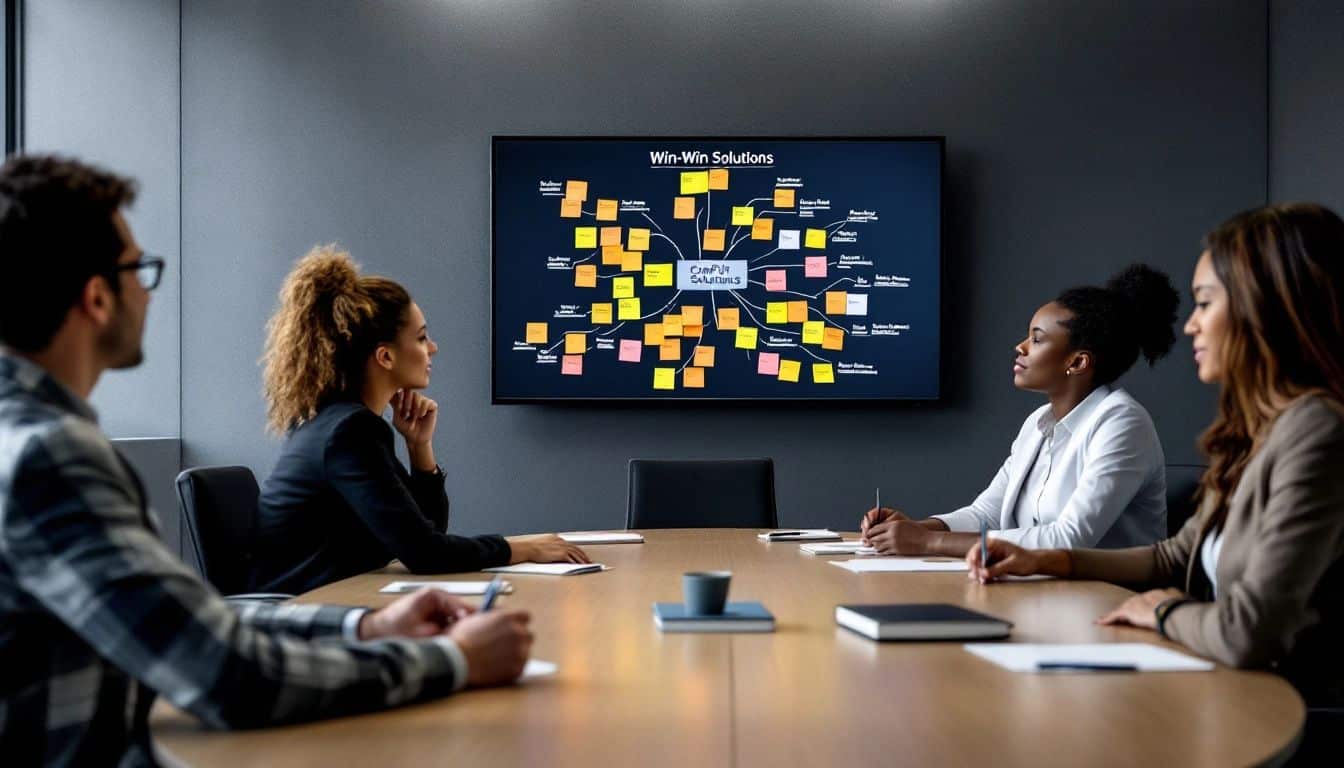 People working together to create effective conflict resolution in the workplace