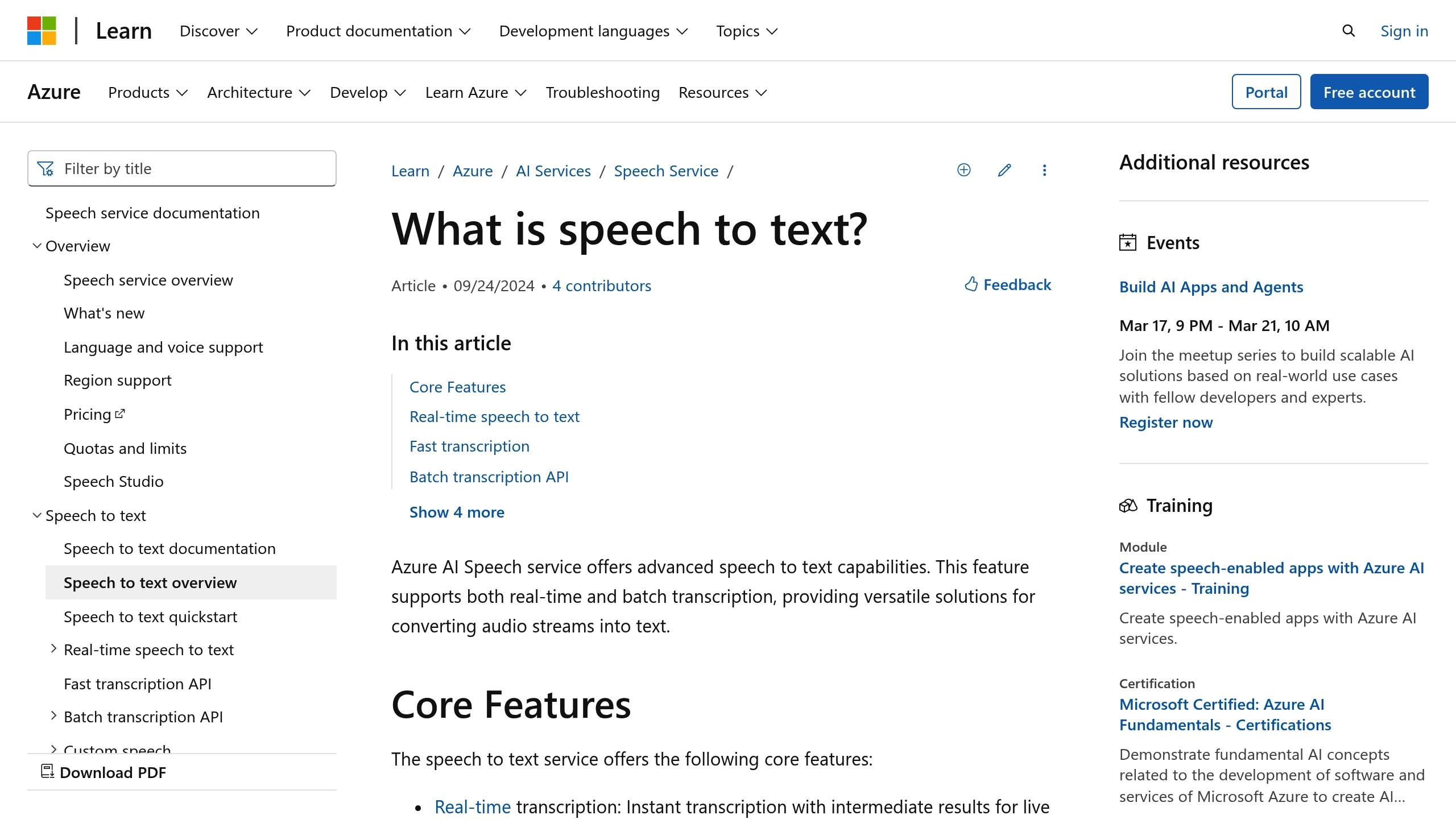 Microsoft Azure Speech to Text