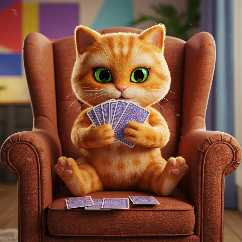 ai generated image of a 3d rendered cat playing cards using Imagen 3