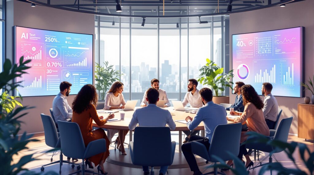 a diverse group of professionals collaborating around a round table