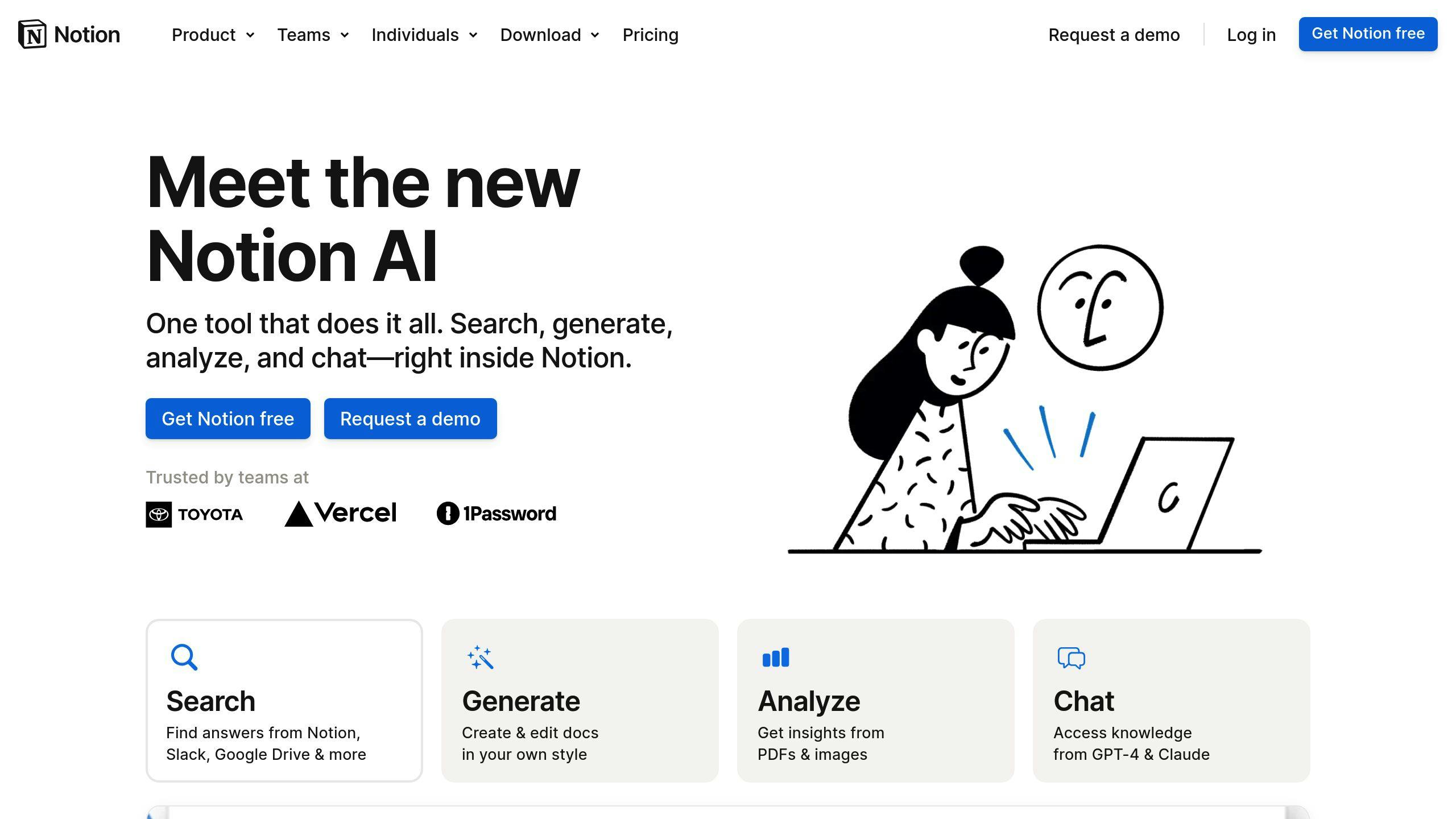 Notion AI - team collaboration for documents using ai