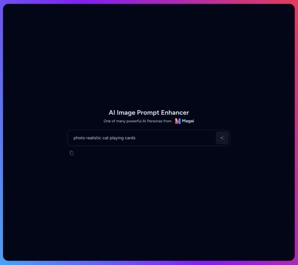 a basic ai image prompt in Magai's image prompt generator