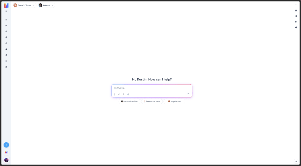 screenshot of Magai's beautiful chat interface, meticulously crafted with attention to detail, ample whitespace, and tools that are both out of the way and easily accessible